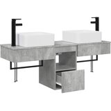  Set ormarića za kupaonicu 3 kom. Betonska siva 53 x 35 x 39 cm | shoptok.hr