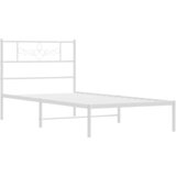  Metalni okvir za krevet s uzglavljem bijeli 100x200 cm | shoptok.hr
