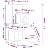  Penjalica za mačke sa stupovima za grebanje svjetlosiva 82 cm | shoptok.hr