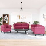 vidaXL Sedežna garnitura 3-delna vinsko rdeč žamet, (21113664) | Shoptok.si