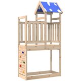 vidaXL Igraći Toranj Smeđa 110.5 x 52.5 x 215 cm Čvrsto borovo drvo - Masivna borovina Cijene