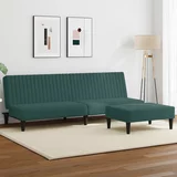  2-dijelni set sofa tamnozeleni baršunasti