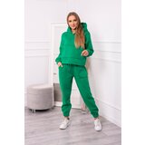 Kesi insulated set with sweatshirt with bottom tie green