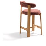 Kave Home Barska stolica od čvrste jeseni boja terakote/u svijetloj prirodnoj boji (visine sjedala 65 cm) Granite – | shoptok.hr