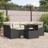 vidaXL set vrtnih sofa s jastučićima Crni poli ratan Cijene