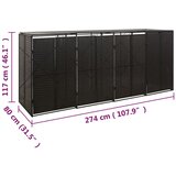  Spremište za 4 kante za smeće crno 274 x 80 x 117 cm poliratan | Eponuda.com