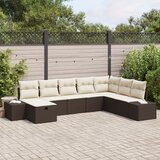 vidaXL 8-delni vrtni sofa set s jastučićima smeđa poli ratan Cijene