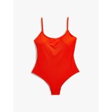  Basic Swimsuit Thin Strap U-Neck Covered cene