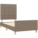  Posteljni okvir z vzglavjem taupe 90x200 cm blago, (20903060) | Shoptok.si