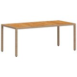  The Living Store Vrtna miza bež 190x90x75 cm poli ratan akacijev les - Vrtna Miza, (21460207) | Shoptok.si