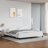 The Living Store Posteljni okvir z vzglavjem bel 160x200 cm umetno usnje - Posteljni Okvir Z Vzglavjem, (21527030) Cene