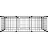 vidaXL Ograda za hišne ljubljenčke z 12 paneli črna 35x35 cm jeklo | Shoptok.si