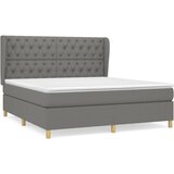 Maison Chic Box spring postelja - Vzmetna postelja z vzmetnico temno siva 160x200 cm blago SL8193, (21900728) | Shoptok.si