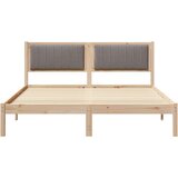 vidaXL Posteljni okvir z oblazinjenim vzglavjem Taupe 160 x 200 cm | Shoptok.si