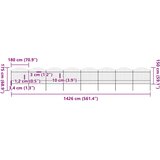  Vrtna ograda s vrhom koplja Čelik 1426x175 cm Crna | shoptok.hr