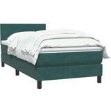 Box spring postelja z vzmetnico temno zelena 80x220 cm žamet, (21791435) | Shoptok.si