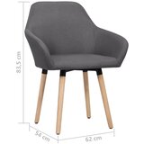  Blagovaonske stolice od tkanine 2 kom tamnosive | shoptok.hr