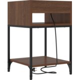 vidaXL Nočne omarice 2 pcs Rjavi hrast 40 x 40 x 61 cm Konstruiran les | Shoptok.si