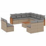 Maison Chic Seti vrtnega pohištva - Vrtna garnitura - Vrtni pohištvo set 12-delna z blazinami bež poli ratan, (21809096) | Shoptok.si