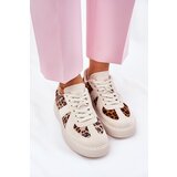 Boto Women's Sneakers with Leopard Print on Platform Beige Nativira | Shoptok.si