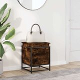 vidaXL Škatla s pokrovom dimljeni hrast 40x40x51,5 cm inženirski les | Shoptok.si