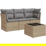 vidaXL 4-dijelni set vrtnih sofa s jastucima bež od poliratana | shoptok.hr