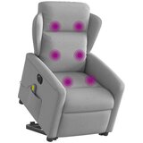 vidaXL Električni masažni naslanjač s funkcijo vstajanja siv blago | Shoptok.si