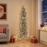  Umjetno vitko božićno drvce 180 cm 300 LED lampica Topla bijela - 180 cm s LED svjetlima | shoptok.hr