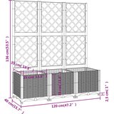  Vrtna sadilica s rešetkom svjetlosiva 120 x 40 x 136 cm PP | Eponuda.ba