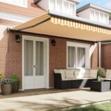 vidaXL Ročna Retraktibilna Tenda Oranžna in Bela 500x300 cm | Shoptok.si