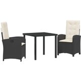 vidaXL set za vrtno jedilnico s blazinami iz črnega poli ratana, (22087568) | Shoptok.si