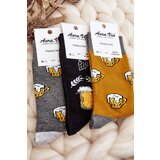 Aura.via Men's Socks with Beer Patterns Grey | Shoptok.si
