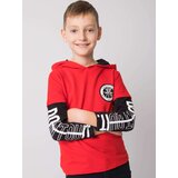 Fashion Hunters Boys' red cotton sweatshirt with inscriptions | Shoptok.si
