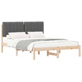  Krevetni okvir s tapiciranim uzglavljem Tamno siva 135 x 190 cm | shoptok.hr