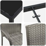  Vrtni set za objed 3 kom. Siva Čelik s prahom premazan | shoptok.hr