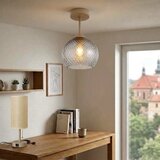 Brilagi LED plafonski luster R GLASS 1xE27/60W/230V &amp;Oslash; 18 cm bež/zadimljeno siva Slike