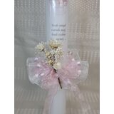  Krstne sveče z angelčkom, suhim cvetjem in pentljo KRSV 26-01 | Shoptok.si
