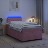  Krevet s box springom, madracem i LED-om Ružičasta 120 x 200 cm | shoptok.hr