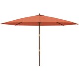  Vrtni suncobran s drvenim stupom terakota 400x273 cm | Eponuda.com