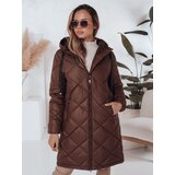 DStreet Kurtka zimowa damska SNOWVIBE brązowa pikowana | shoptok.hr