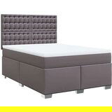 vidaXL Krevet s oprugama i madracem sivi 140x200 cm od umjetne kože | shoptok.hr