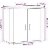  Komoda boja starog drva 80 x 33 x 70 cm od konstruiranog drva | shoptok.hr