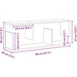  Zidni ormarić crni 80x20x30 cm od konstruiranog drva | shoptok.hr