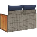  Vrtna sofa s jastucima za 2 osobe, siva, poliratan | shoptok.hr