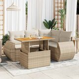  5-dijelni vrtni set sofa s jastucima bež od poliratana | shoptok.hr