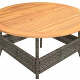  Vrtni stol s pločom od drva bagrema sivi Ø 110x71 cm poliratan | shoptok.hr