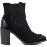 Shelvt Black suede ankle boots on a high heel with padded | Shoptok.si
