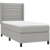  box spring s madracem LED svjetlosivi 90x190 cm tkanina | shoptok.hr