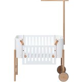 Oliver Furniture® otroška posteljica co-sleeper 40x80 z vključenim kitom za pretvorbo v klop white/oak | Shoptok.si