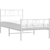 Metalni okvir kreveta uzglavlje i podnožje bijeli 75x190 cm | shoptok.hr